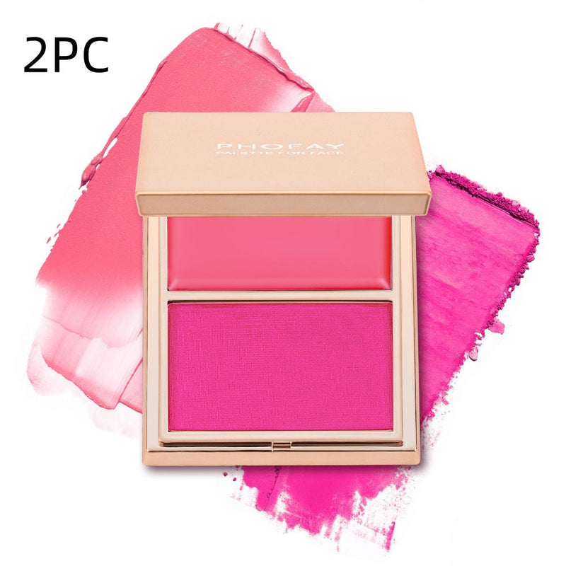 PHOFAY Double-Take Cream & Powder Blush Duo
