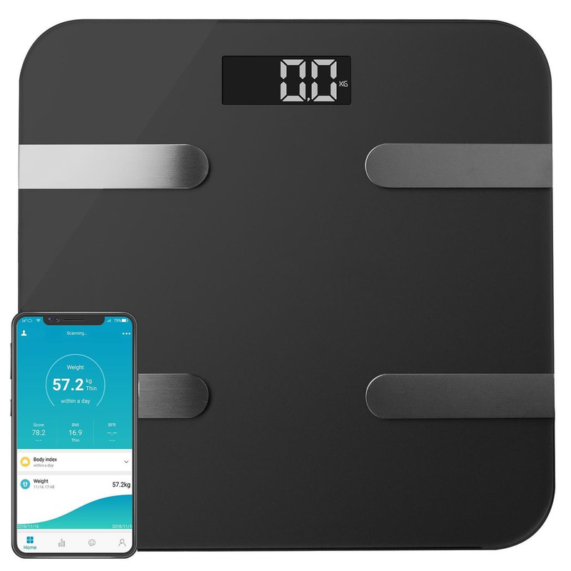 Aquarius Bluetooth 16 in 1 Smart Body Analysis Weighing Scale-Smart, Space Grey