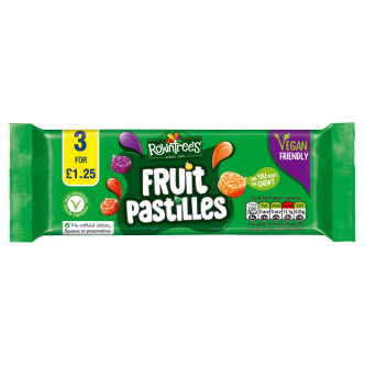 20 X Rowntrees Fruit Pastilles 3Pk Vegan 123GM