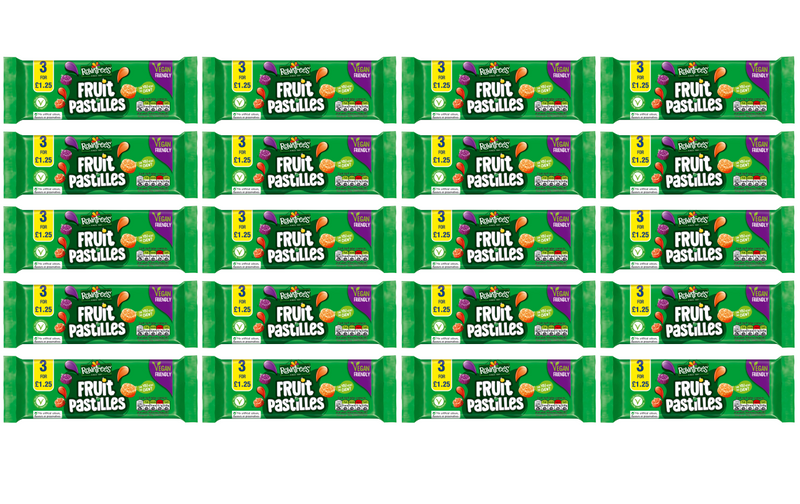 20 X Rowntrees Fruit Pastilles 3Pk Vegan 123GM