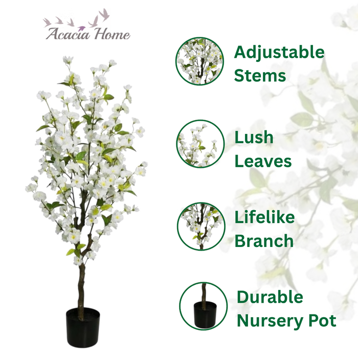 120CM ARTIFICIAL CHERRY TREE (WHITE)