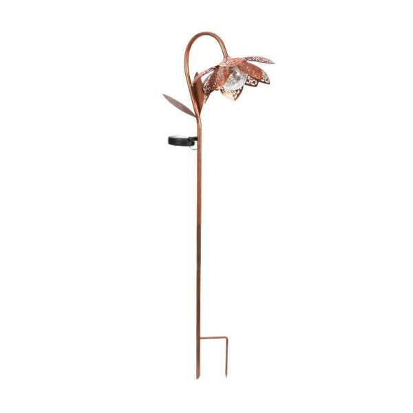 Solar Bloom Stake Light Damasque Flower Warm White LED 90cm
