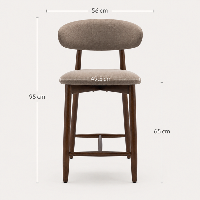 Henley Set of 2 Scandi Camel Bar Stool