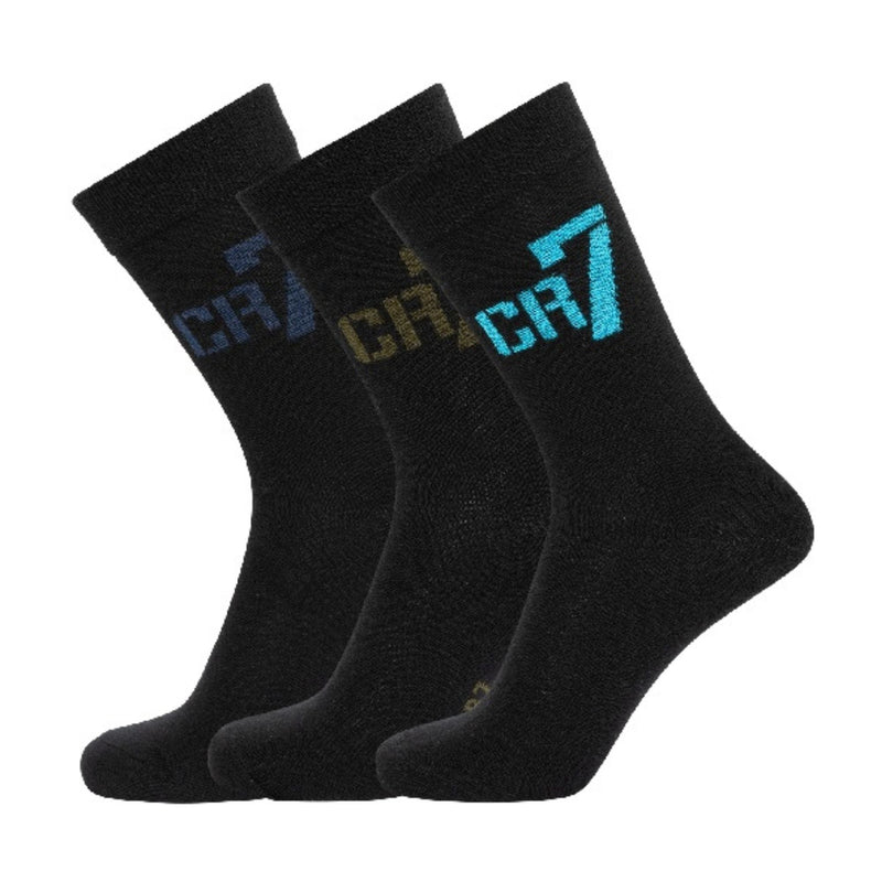 3 Pack Kids Patterned Cotton Crew Socks by Cristiano Ronaldo