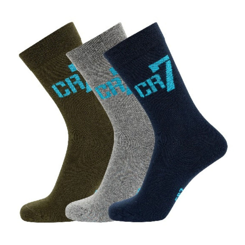 3 Pack Kids Patterned Cotton Crew Socks by Cristiano Ronaldo