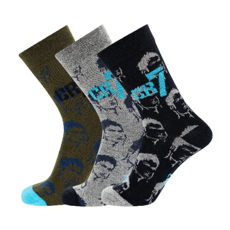 3 Pack Kids Patterned Cotton Crew Socks by Cristiano Ronaldo