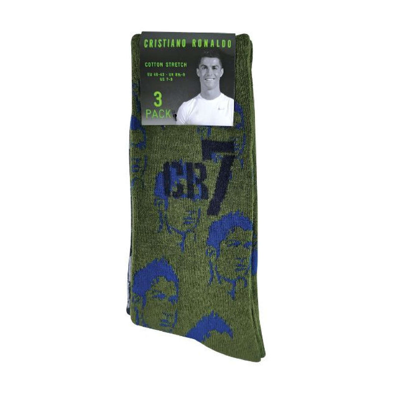 3 Pack Kids Patterned Cotton Crew Socks by Cristiano Ronaldo