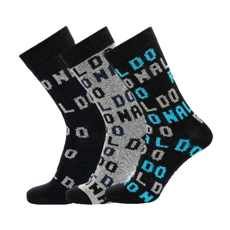 3 Pack Kids Patterned Cotton Crew Socks by Cristiano Ronaldo