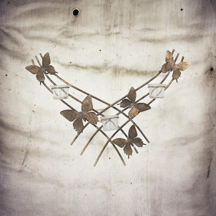 55CM METAL CANDLE HOLDER BUTTERFLY