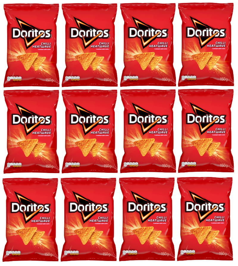 12 x Doritos Chilli Heatwave Large Bag 140Gm