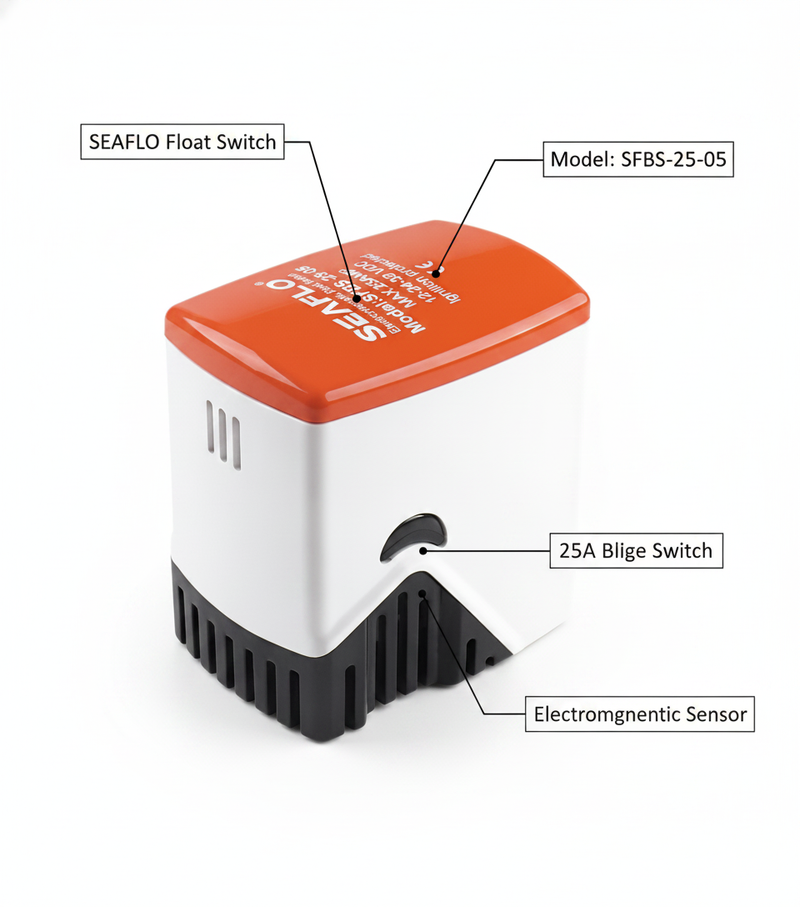 SEAFLO 25A Electromagnetic Bilge Pump Float Switch 12V 24V 32V
