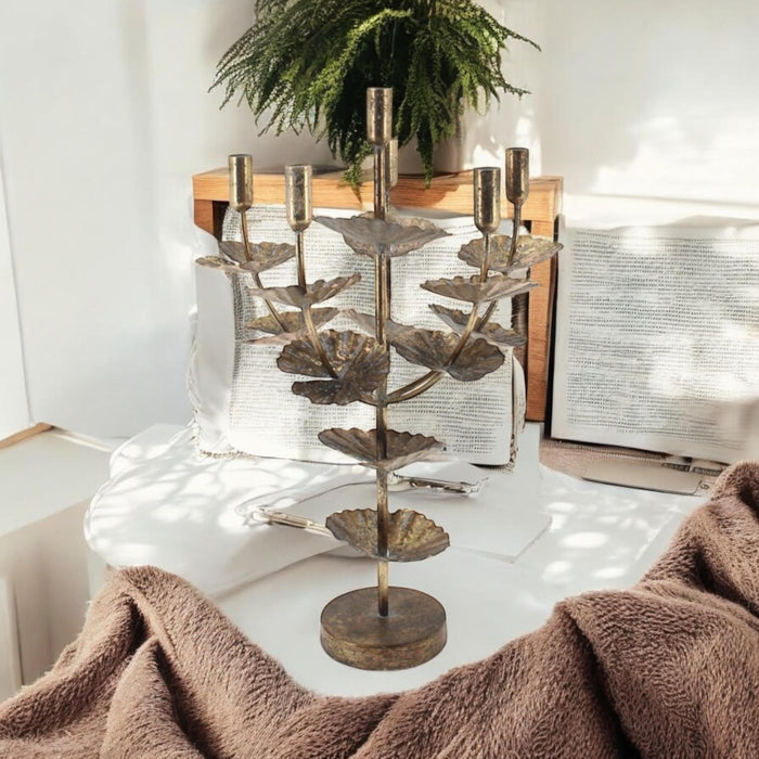 57CM GOLD METAL CANDLE HOLDER