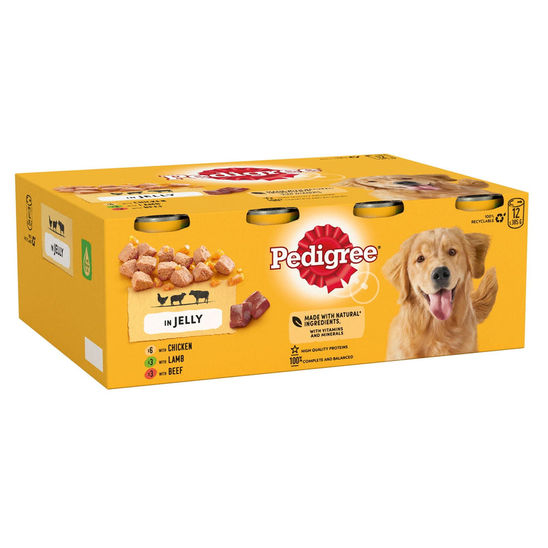 PEDIGREE Adult Wet Dog Food Tins Mixed in Jelly - Case of 2