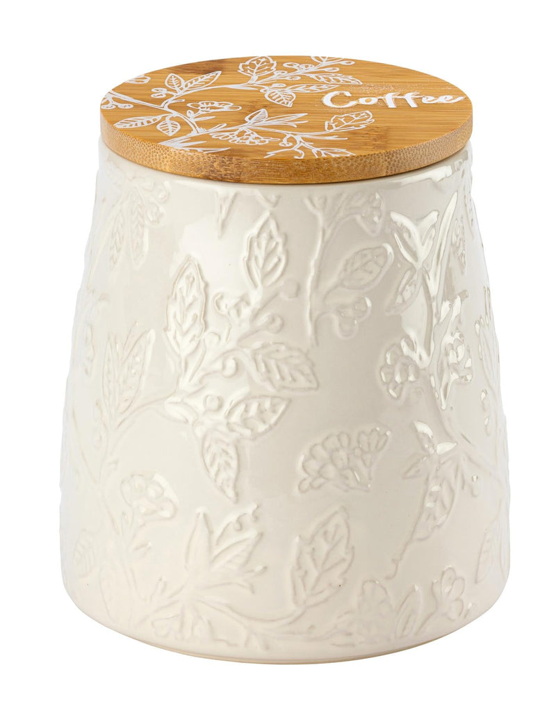 Fieldview Farm Embossed Coffee Canister - Bamboo Lid