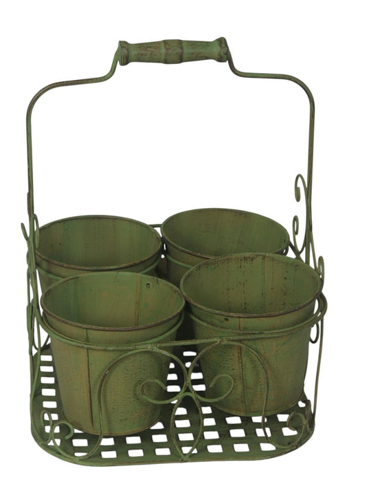 GREEN 4 POT PLANTER