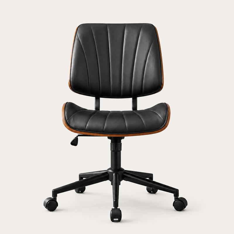 Orion Walnut Black Swivel Office Chair