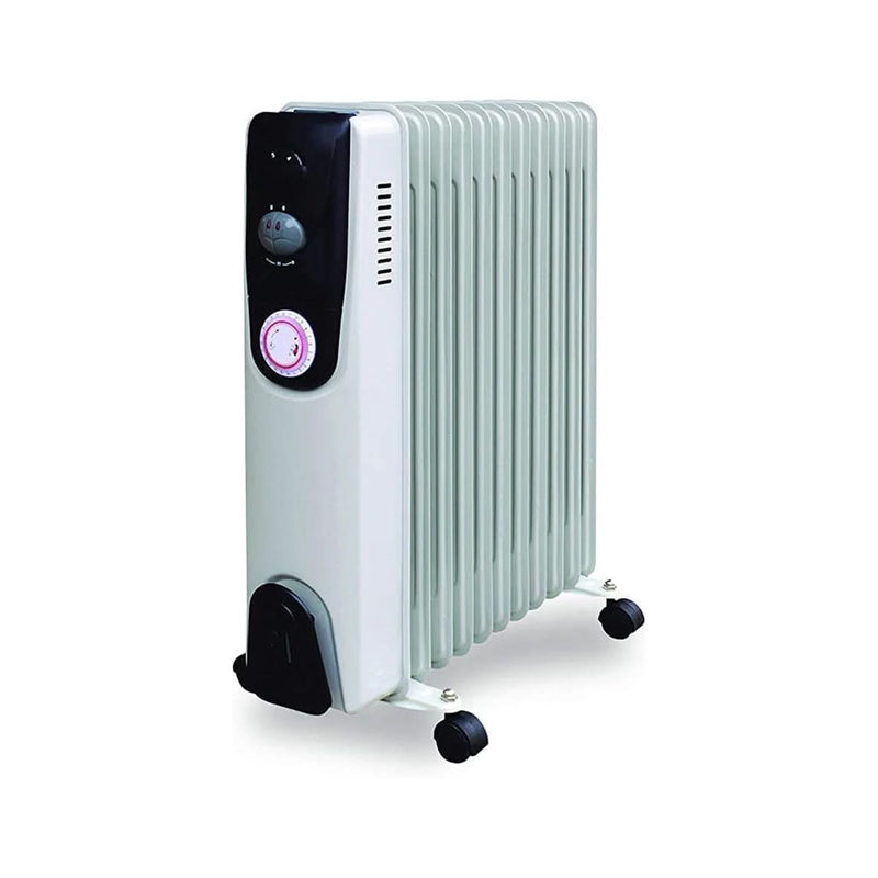Modern Oil Filled Radiator With Timer White