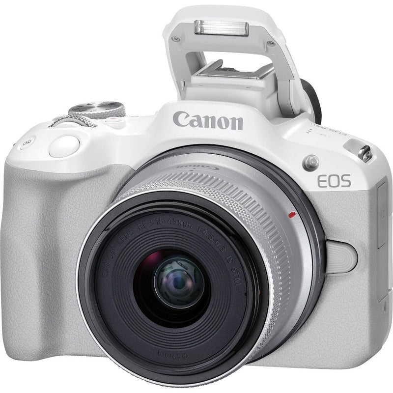 Canon EOS R50 APS-C Mirrorless Camera inc RF-S 18-45mm Lens - White