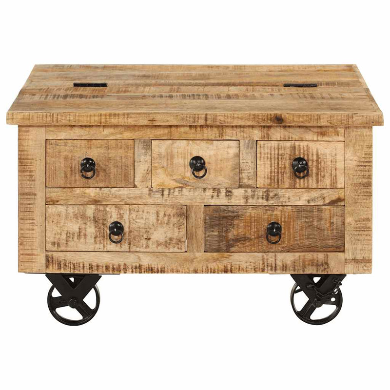Coffee Table Rough Mango Wood 70x70x40 cm