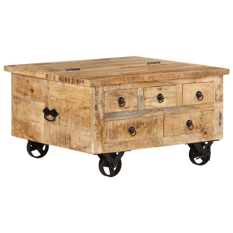 Coffee Table Rough Mango Wood 70x70x40 cm