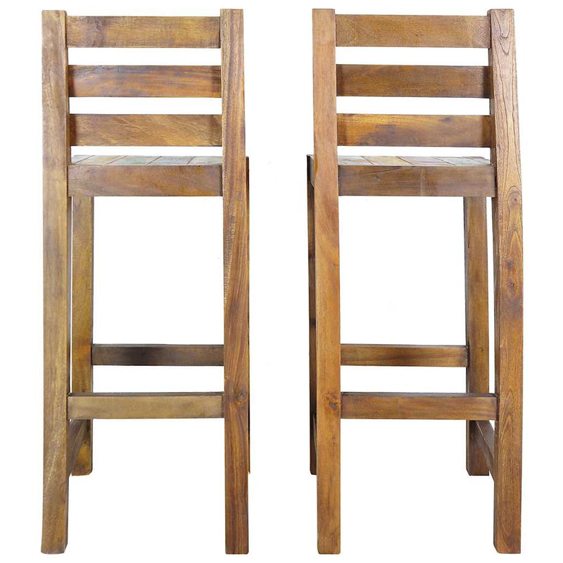 Bar Stools 2 pcs Solid Reclaimed Wood