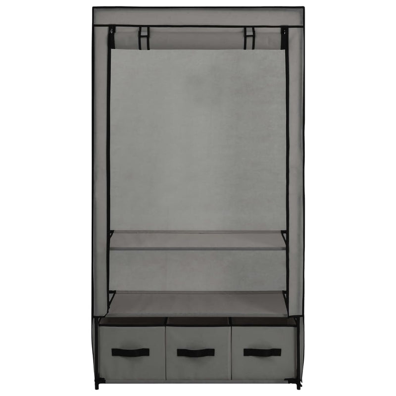 Wardrobe Grey 87x49x159 cm Fabric