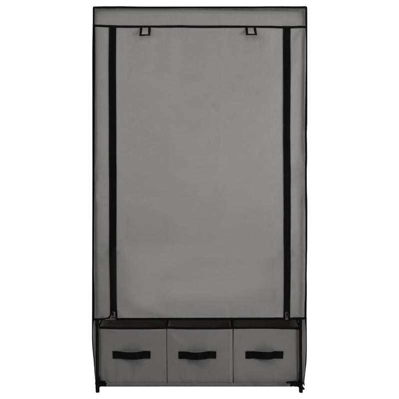 Wardrobe Grey 87x49x159 cm Fabric