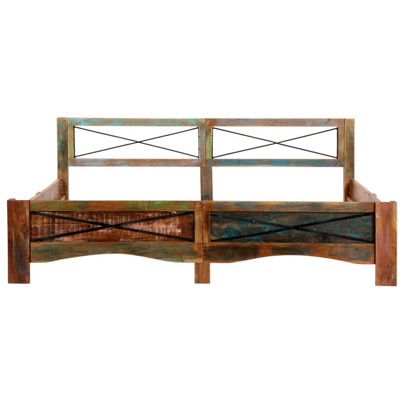 Bed Frame without Mattress Solid Reclaimed Wood 180x200 cm Super King