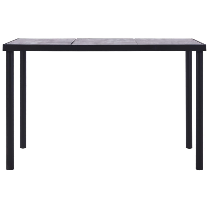 Dining Table Black and Concrete Grey 160x80x75 cm MDF