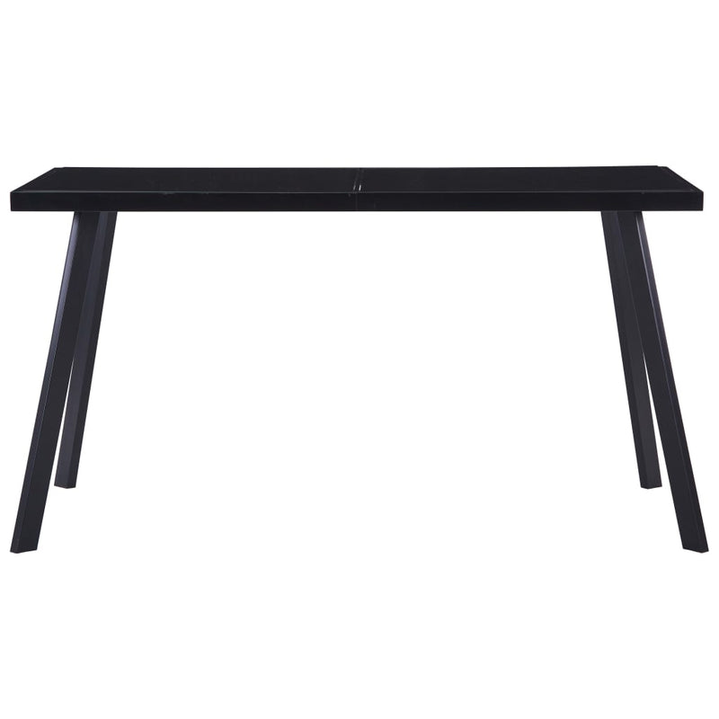 Dining Table Black 140x70x75 cm Tempered Glass