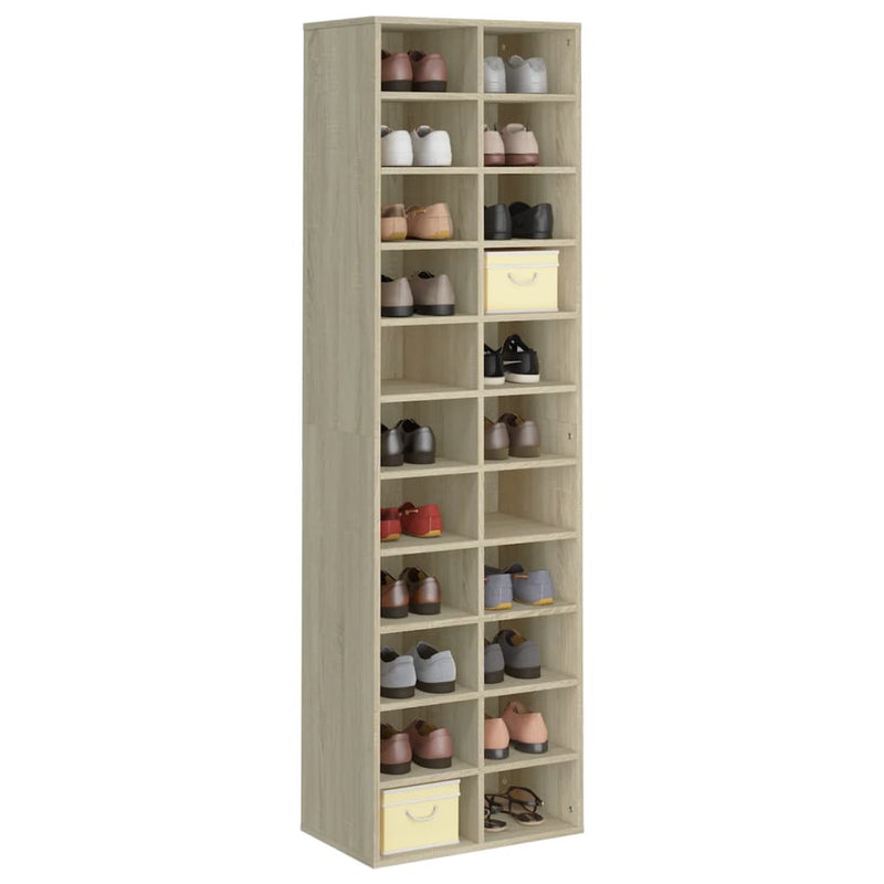 Modern Wooden Large Open Shoe Storage Cabinet Unit With 22 Compartments