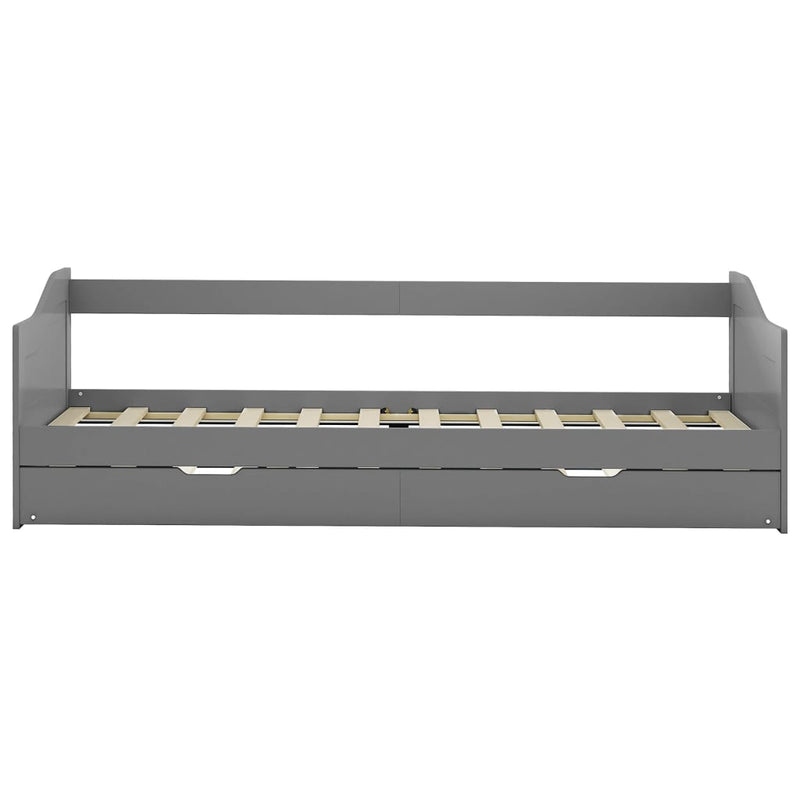 Pull-out Sofa Bed Frame without Mattress Grey 90x200 cm