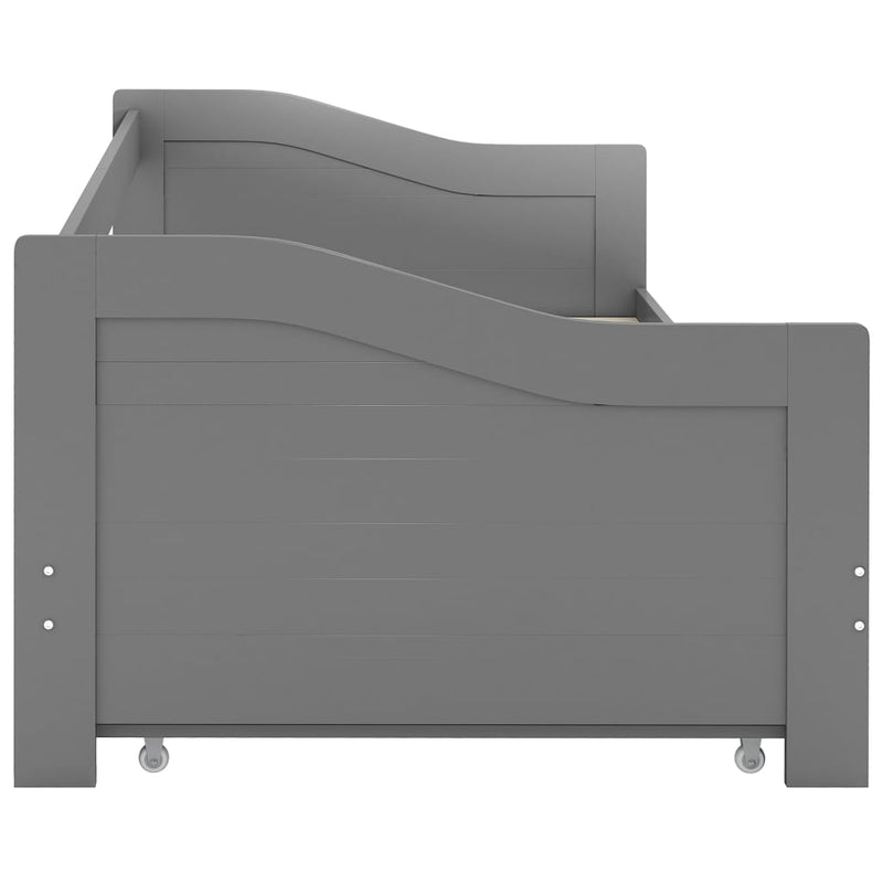 Pull-out Sofa Bed Frame without Mattress Grey 90x200 cm