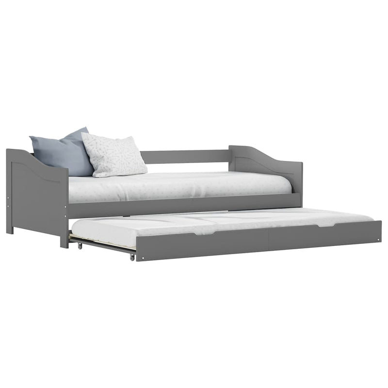 Pull-out Sofa Bed Frame without Mattress Grey 90x200 cm
