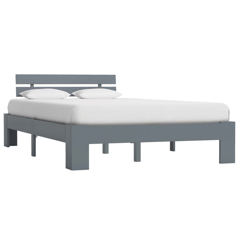 Bed Frame without Mattress Grey Solid Pine Wood 120x200 cm