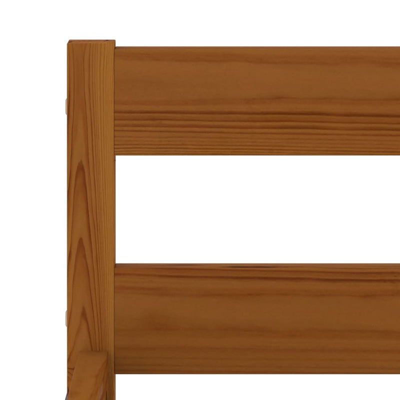 Bed Frame without Mattress Honey Brown Solid Pine Wood 90x200 cm