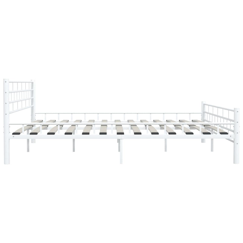 285301 vidaXL Bed Frame White Metal 200x200 cm