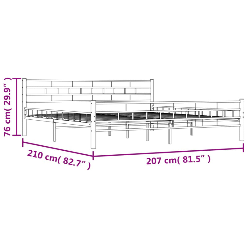 285301 vidaXL Bed Frame White Metal 200x200 cm