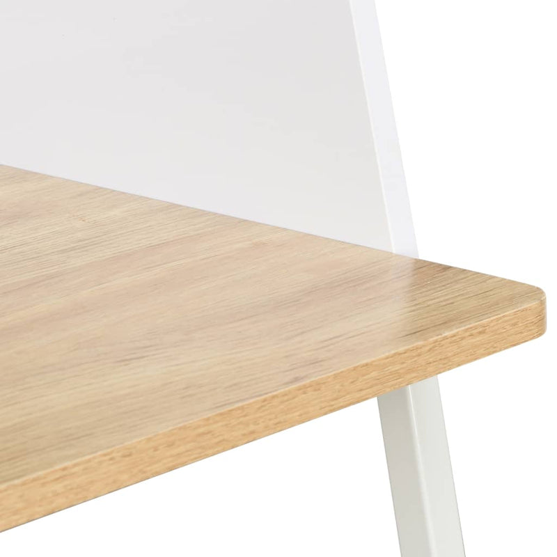 Desk White and Oak 90x60x88 cm
