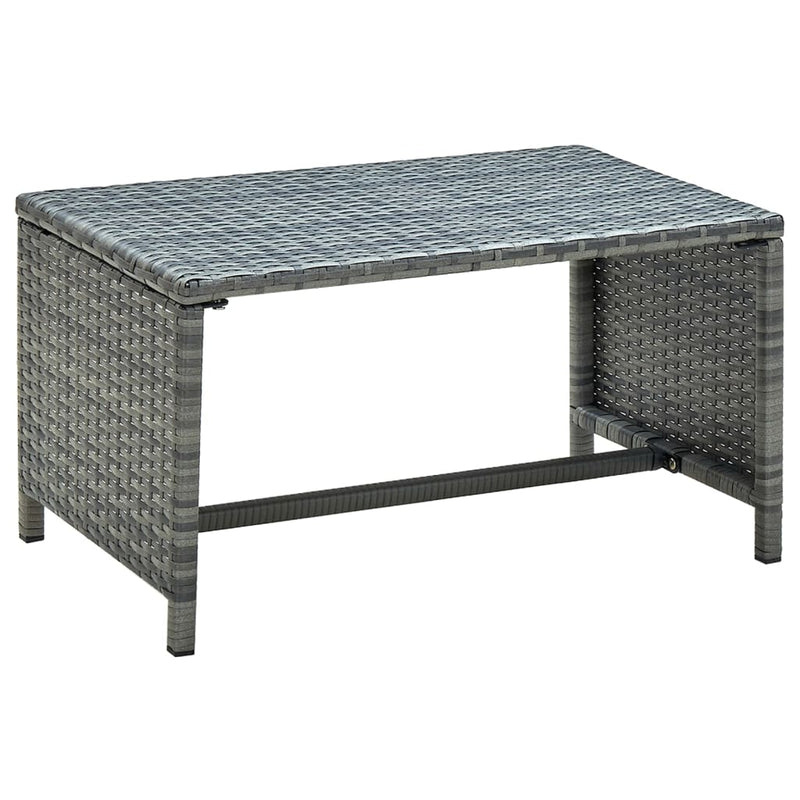 Coffee Table Anthracite 70x40x38 cm Poly Rattan