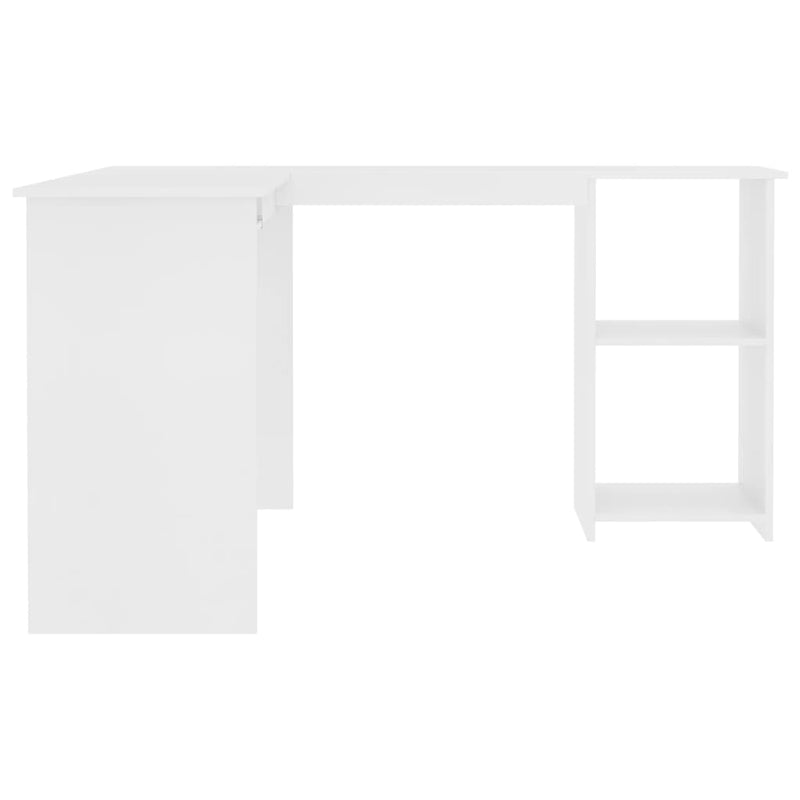 Modern Wooden Home Office L-Shape Corner Computer Desk Table With Open Storage