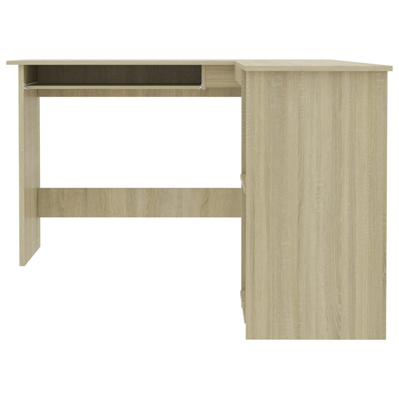 Modern Wooden Home Office L-Shape Corner Computer Desk Table With Open Storage