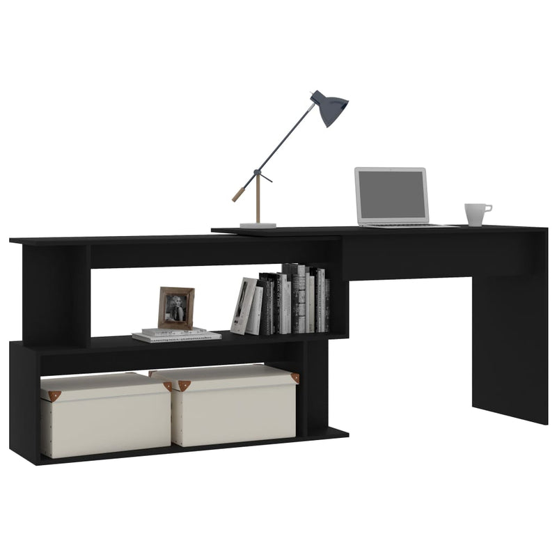 Modern Wooden Rotatable Home Office Corner Computer Desk Table With Storage