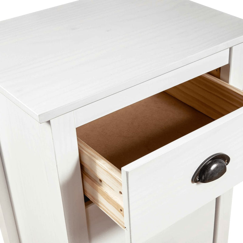 Sideboard Hill White 46x35x80 cm Solid Pine Wood