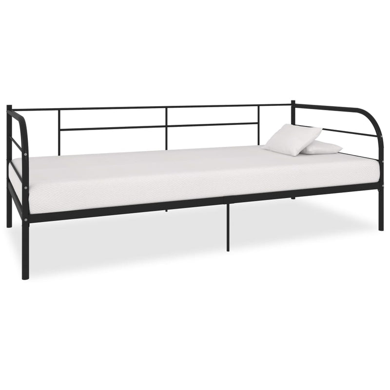 284673 vidaXL DayBed Frame without Mattress Black Metal 90x200 cm