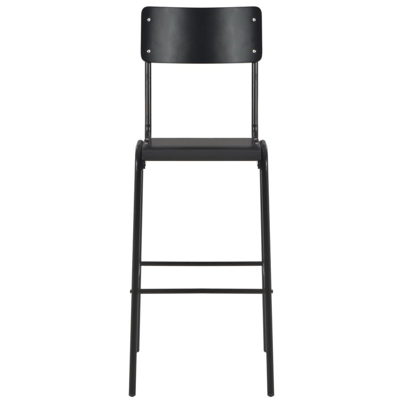 Bar Chairs 4 pcs Black Solid Plywood Steel