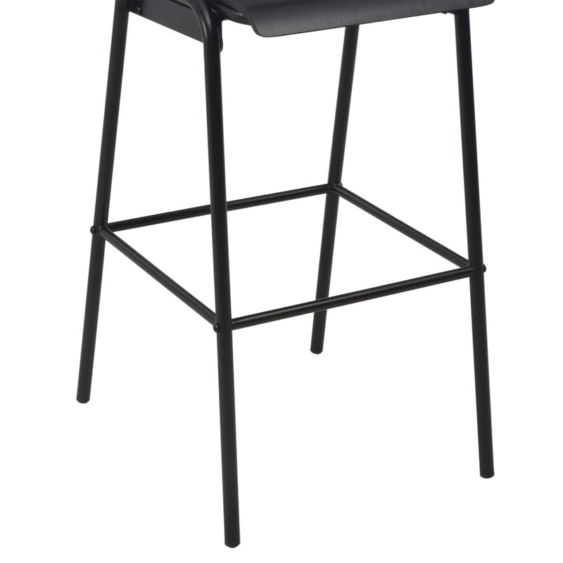 Bar Chairs 4 pcs Black Solid Plywood Steel