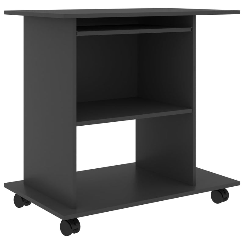Computer Desk Grey 80x50x75 cm Engineered Wood