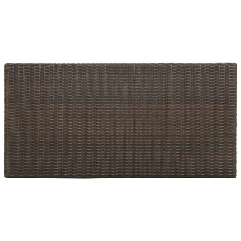 Bar Table with Storage Rack Brown 120x60x110 cm Poly Rattan
