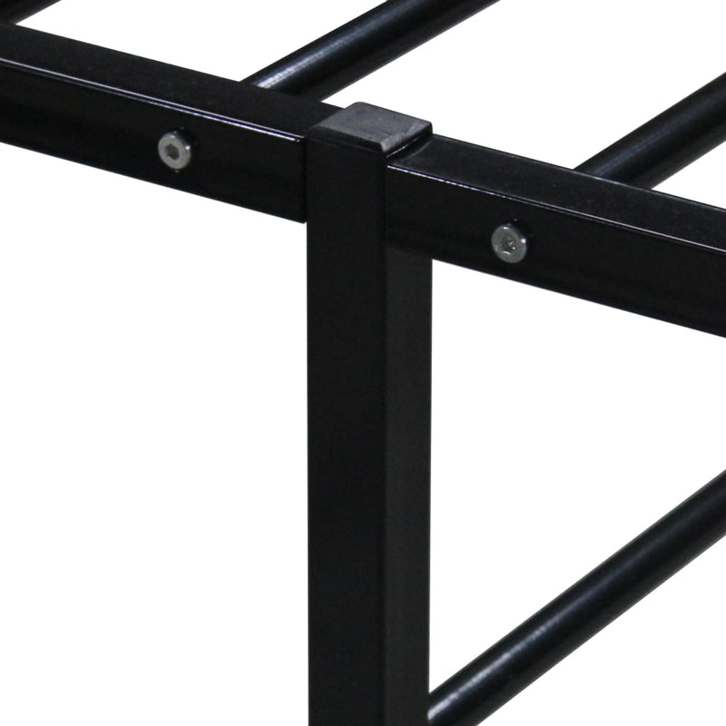 Bed Frame without Mattress Black Metal 180x200 cm Super King